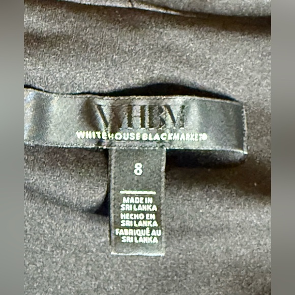 WHBM Twist Front Midi Dress Black White Print Stretch Lined Size 8 - Picture 8 of 10